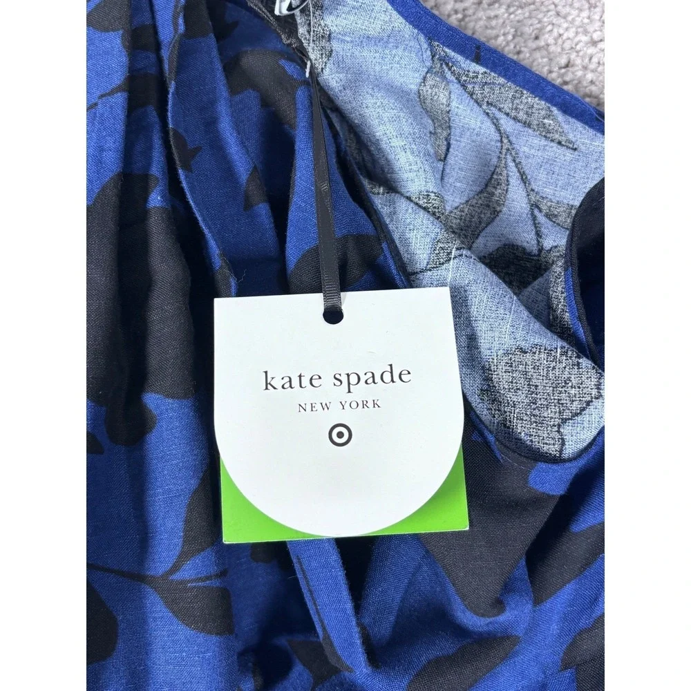Kate Spade Target Womens Jumpsuit Size 8 Blue Black‎ Floral One Shoulder
